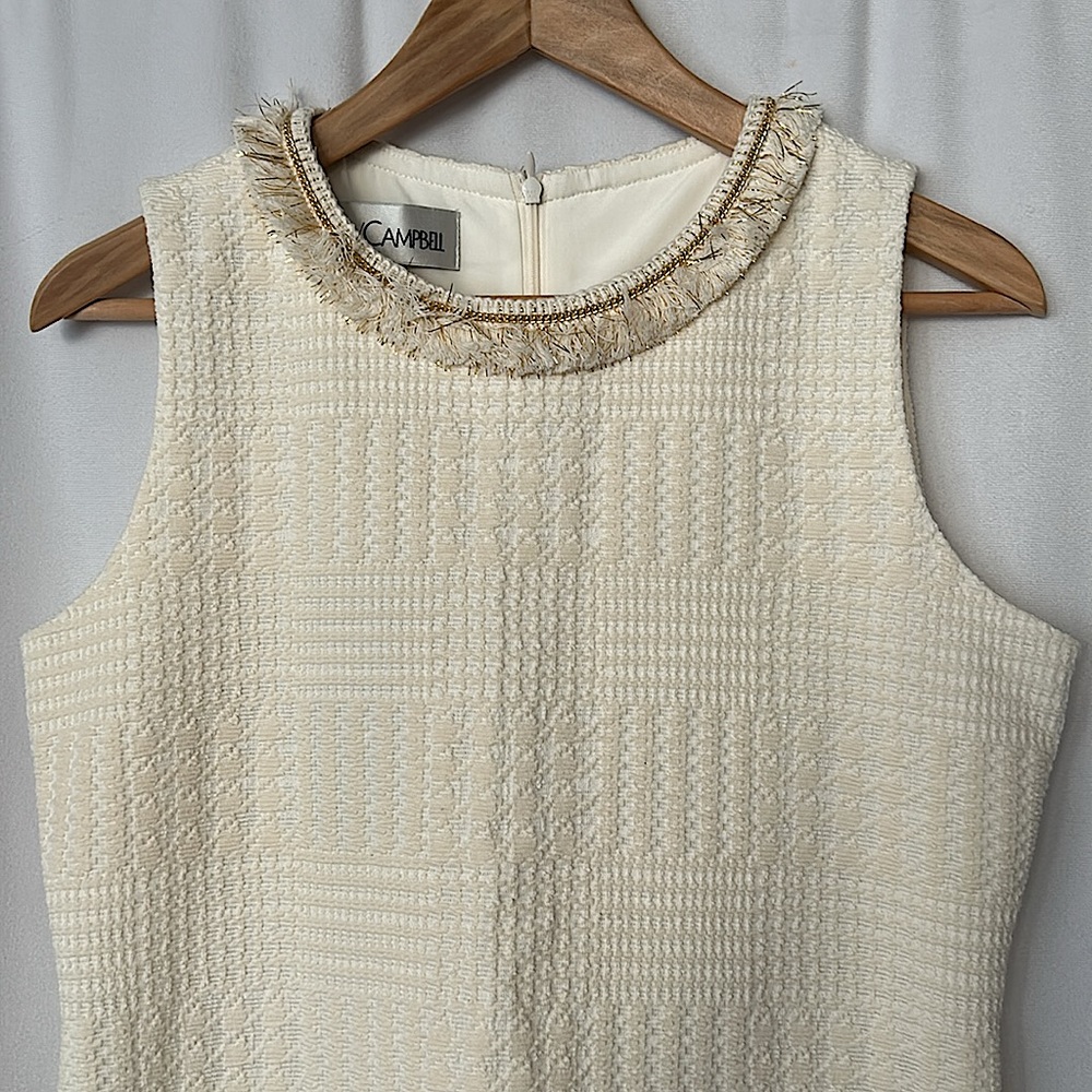 Sara Campbell NWT Ivory and Gold Chemise Dress and Jacket Set **Size 6/M**🌺🌺 - Picture 8 of 9